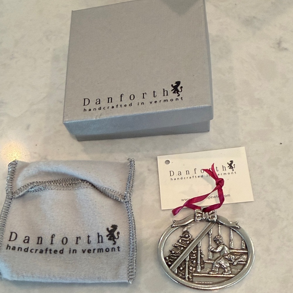 Danforth Ornament with Ribbon